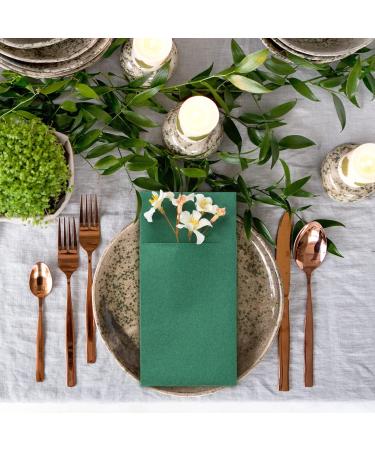 LEKOCH 50 PCs Green Cutlery Napkins - Premium Quality Air Laid Fabric 40x37 cm - Ideal for Weddings & Events - Buy Online on SooperMarket.com