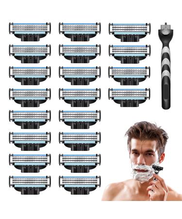 FCXQG 20 PCs Razor blades for men Applicable to make 3 blades wet razor men with triple blade beard-rasier blade Manual razor blade Professional barber beard clads