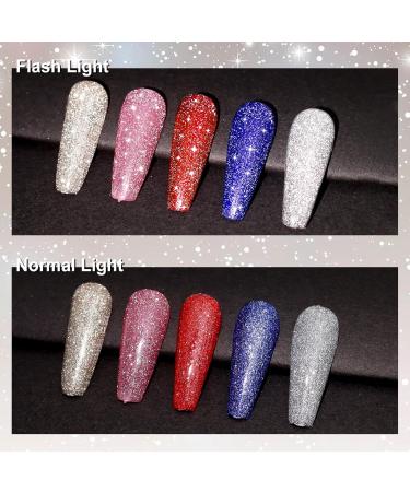 Allstarry Reflective Glitter Gel Nail Polish - 15ml Shimmer & Sparkle for Nail Art & Manicure - UV LED Soak Off - Silver for Parties & Weddings - Buy Online on SooperMarket.com