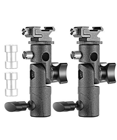 Neewer Professional Universal E Type Camera Flash Speedlite Mount Swivel Light Stand Bracket with Umbrella Holder for Canon Nikon Pentax Olympus and Other Flashes, Studio Light, LED Light(2 Pack)