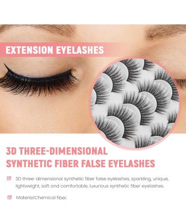 AIDIRui 20 Pairs 3D Chemical Fiber Lashes Natural False Eyelashes Dramatic Volume Lashes Makeup Extension Eyelashes - Buy Online on SooperMarket.com