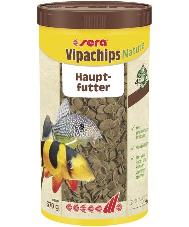Sera Vipachips Nature 1000 ml |Main feed with 4% insect flour |Fast falling for soil -eating fish |Without color & preservatives |Resource -saving & natural nutrition 1 ml (1 Pack) chips