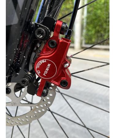 WIROJ Mountain Bike Hydraulic Disc Brake Set - Front & Rear Kit for MTB, e-Bike, Fat Bike - Red - Upgrade from Mechanical Disc Brake - Buy Online on SooperMarket.com