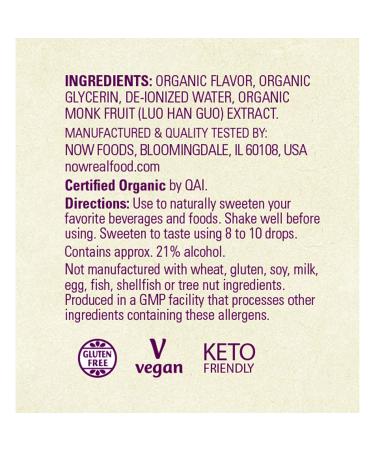 Now Foods Organic Monk Fruit Sweetener Pumpkin Spice | Zero-Calorie Liquid 1.8 fl oz - Buy Online on SooperMarket.com