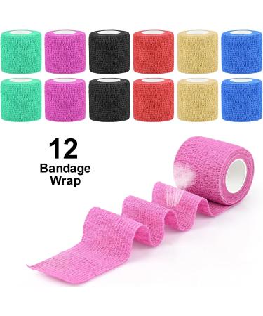 12 Roles Self-Adhesive Bandage | Cohesive Elastic Bandages for First Aid & Pet Care - 5cm x 4.5m | 12PCs - Buy Online on SooperMarket.com