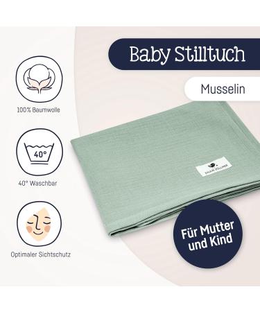 Julius Z llner Nursing Cover - 100% Muslin Cotton OEKO-TEX STANDARD 100 Made in Germany - Green | International Shipping Available - Buy Online on SooperMarket.com