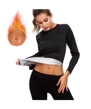 Hocaies sauna shirt women neoprene sauna suits fitness corset to sweat waist coach body shaper for cardio or endurance training.XXL long sleeves