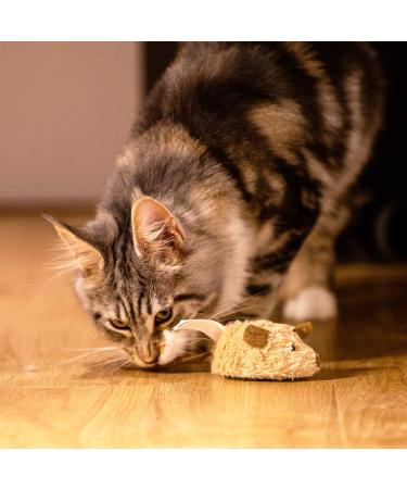 Gigwi Interactive Electric Cat Toy with Furry Tail - Automatic Squeaky Mice for Indoor/Outdoor Exercise - Brown Mouse (Original) - Buy Online on SooperMarket.com