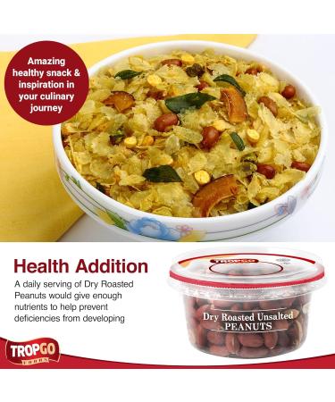 Tropgo Roasted Unsalted Peanuts 200g Tub - Peanuts in Resealable and Recyclable Tub - Wholesome Trail Mix with Fibre Protein and Essential Minerals - Healthy Nuts for All Ages - Buy Online on SooperMarket.com