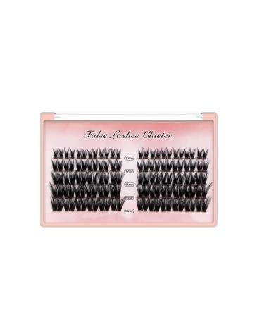 Natural Long Individual False Eyelashes 10-12-14-16mm Mixed Makeup Volume Cluster Lashes Dramatic Black Soft Wide Stem Lashes Home Diy Eyelashes Set Dramatic Look (GYH11)