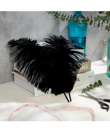 Pioio 20pcs Black Ostrich Feathers Plumes 12-14 inch - Ideal for DIY Halloween & Gatsby Decorations - Buy Online on SooperMarket.com