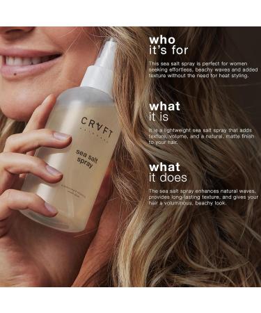 CRVFT Sea Salt Spray for Women | Sea Salt Spray for Hair | Hair Texture Spray | Volume & Texture for All Hair Types | Scented (6.76oz) - Buy Online on SooperMarket.com