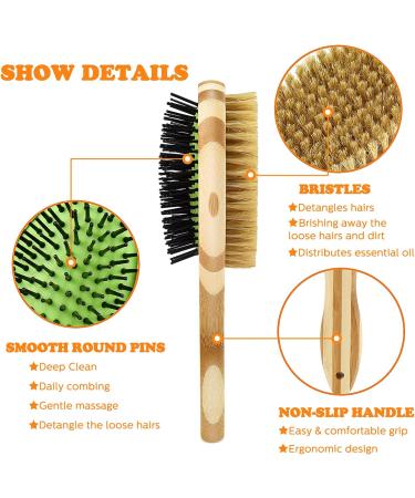 Grooming Brush for Dog & Cat 2 in 1 Dog Pin Brush and Bristle Soft Brush Dogs Comb and Brush for Cleaning Loose Fur & Dirt Msuitable for Long and Short-haired Dogs or Cats - Buy Online on SooperMarket.com