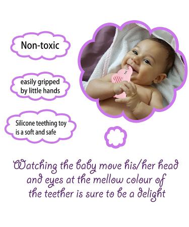 Bigspinach Soft Pink Elephant Teether | Silicone Teething Toy for Babies 0-12 Months | Gum Massager & Anxiety Relief | Gift for Girls - Buy Online on SooperMarket.com