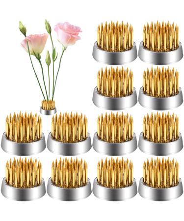 WUWEOT 12 Pack Flower Frog Holder Kenzans Round Flower Arranger Mini Frog Floral Frog Pins 0.9 Inch Flower Pin Holder Fixed Tools for Small Vase Ikebana Decoration Supplies