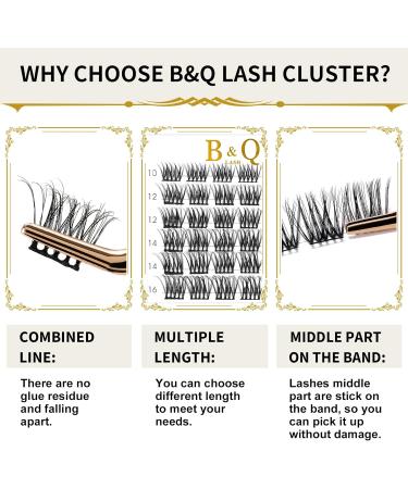 Cluster Lashes D Curl 12mm 72 Clusters - B&Q Individual Volume Eyelash Extensions - Buy Online on SooperMarket.com