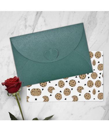 YYHHAOFA Dark Green Cookies Food Chocolate Chip Biscuits Pearl Paper Holiday Card Greeting Card Suitable For Christmas Party Invitations Dark Green One Size - Buy Online on SooperMarket.com