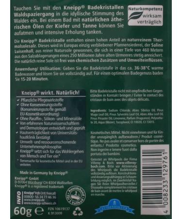 Kneipp Bath Crystals Waldbad 60g Relaxing Herbal Soak for Soothing Bath Experience International Shipping Available - Buy Online on SooperMarket.com