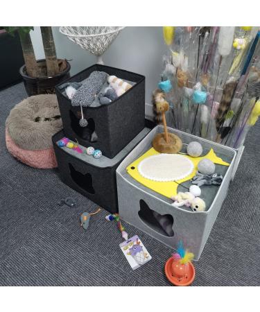 Geizire Cat House - Large Foldable Cat Cave for Indoor Cats - 2022 New Design - Cute Opening Shape - Medium Dark Grey - Buy Online on SooperMarket.com