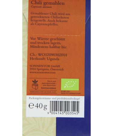 Sonnentor Organic Ground Chili - 40g | Premium Spices for International Shipping - Buy Online on SooperMarket.com