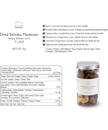 Emma Basic Dried Shiitake Mushroom 50g - Premium Quality Mushroom for Cooking and Recipes - Buy Online on SooperMarket.com