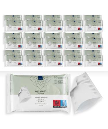 Abena disposable moist wash gloves 30x8 pc soft & comfortable one -off flap perfume -free washcloth wet 23x15.5cm once wetwash gloves for the body gentle care 80 g/m 8 pieces (30 pack)