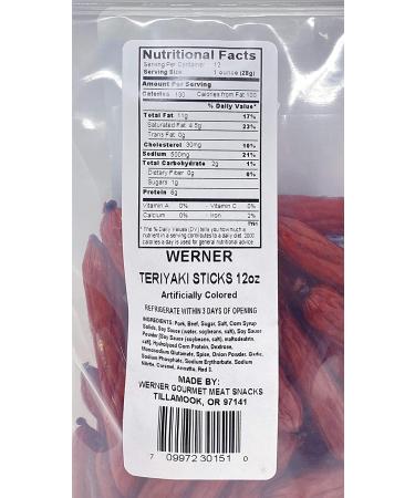 Werner Gourmet Teriyaki Mini Sticks - 12 oz. | Premium Meat Snacks - Buy Online on SooperMarket.com