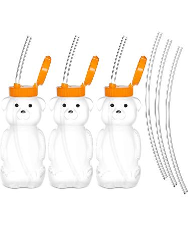 Special Supplies Honey Bear Straw Cup Long Straws 3-Pack - Squeezable Therapy Drink Container for Special Needs - Spill Proof, Leak Resistant Lid - Buy Online on SooperMarket.com
