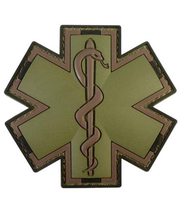 Olive Drab Multicam OD EMS EMT Medic Paramedic Morale PVC Hook Patch