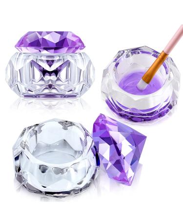 2 Pieces Dappen Dish with Lid  Liquid Powder Dappen Dish for Acrylic Nails Crystal Bowl Glass Dapping Dish Glassware Nail Stand Cup for Nail Manicure Care Tools DIY