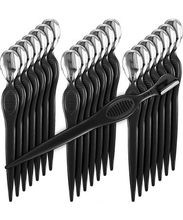 21 Pieces Eyebrow Razors Shaver Facial Razor Multipurpose Face Trimmers with Precision Cover for Women Makeup Face Care Tools (Black)