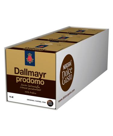 Nescaf Dolce Gusto Dallmayr Prodomo |48 coffee capsules |Top quality for a fully aromatic taste100% Arabica beans |Aroma sealed capsules |3 pack (3 x 16 capsules) 16 pieces (3 pack)