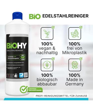 Biohy Stainless Steel Cleaner 1L | Streak-Free Shine for Kitchen Pots & Grill | Ideal for Gastronomy & Household Care - Buy Online on SooperMarket.com
