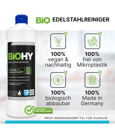 Biohy Stainless Steel Cleaner 250ml | Streak-Free Shine for Kitchen & Grill | Ideal for Home & Gastronomy Cleaning - Buy Online on SooperMarket.com