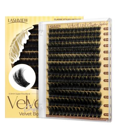 LASHVIEW Lash-Extension-Clusters Volume Lash Clusters 9-18mm mix Fluffy Lash Extension D Curl Individual Lashes DIY Clusters Lashes Extension at Home NM04