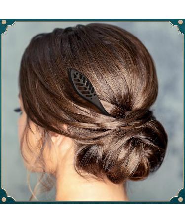 Dingion Wooden Hair Chopsticks - Japanese & Chinese Handmade Styles for Women | Bun Maker & Retro Pins with Flannel Bag - Buy Online on SooperMarket.com