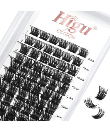 Lash Clusters DIY Eyelash Extensions 72 Pcs D Curl 8-16mm Cluster Eyelash Extensions Thin Stem Cluster Lashes Individual Lashes Cluster Lashes Wisps Reusable for Self-application (H-02 D Curl 8-16mm) 1 Count (Pack of 1) ...
