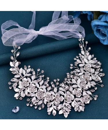 AMORARSI Bridal Headpiece: Silver Rhinestone Wedding Headband for Brides - Buy Online on SooperMarket.com