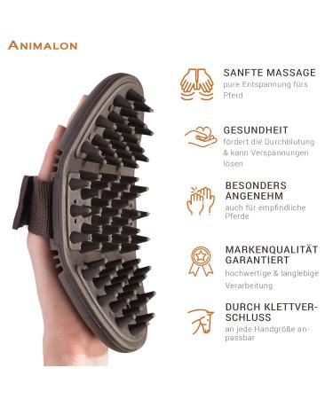 Animalon Careflex Massage Striegel | Ergonomic Massage Brush for Easy Fur Care | Flexible Design with Velcro Fastener - Buy Online on SooperMarket.com