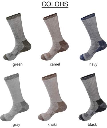 GKX Men's Merino Wool Moisture Wicking Crew Socks - Camel, Size 6-12 | Ideal for Outdoor Hiking and Heavy Duty Work - Buy Online on SooperMarket.com