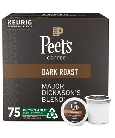 Peet’s Coffee Major Dickason's Blend - Dark Roast Coffee - 75 K-Cup Pods for Keurig Brewers (1 Box of 75 K-Cup Pods)