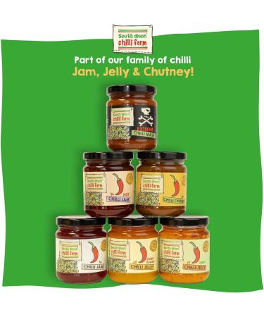 South Devon Chilli Farm Chilli Chutney | Traditional Chutney with a Mild Chilli Heat - Ideal for Cheese & Crackers & Sandwiches - Made with Fresh Chillies - Gluten Free Vegan Friendly 220g Jar - Buy Online on SooperMarket.com
