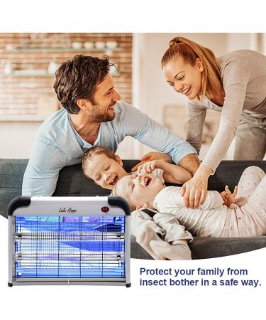Electric Bug Zapper Indoor Insect Killer | Lulu Home Aluminium Mosquito, Fly Trap with 2800V Grid | 20W Bulbs - Buy Online on SooperMarket.com