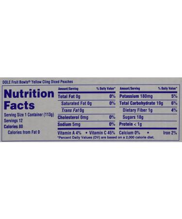 Dole Yellow Cling Diced Peaches - 12 CT 4oz Cups | Premium Quality Fruit Cups - Buy Online on SooperMarket.com