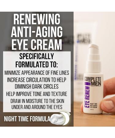 Eye Renew Night Time Eye Cream - Anti-Aging Solution for Dark Circles Puffy Eyes & Improved Skin Texture - Men's Eye Repair Treatment with Vitamins - Buy Online on SooperMarket.com