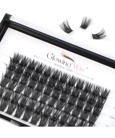 Glowing Win single eyelashes Extension 72 PCs DIY Volume Cluster Lashes 10-16mm natural artificial eyelashes eyelash extension Individual false eyelashes wispy single eyelashes 72 cluster lashes-03