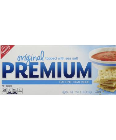Nabisco Premium Saltine Crackers, 16-Ounce Boxes (Pack of 2) Premium 1 Pound (Pack of 2)
