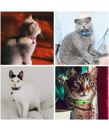Nearasu 12 Pack Cat Collars Reflective Safety Quick Release Buckle Cat Collar for Cat Kitten Pet Breakaway With Bell Adjustable Large Hi Vis 20-34cm For All Domestic Cats Male Female (Multi-colored) - Buy Online on SooperMarket.com
