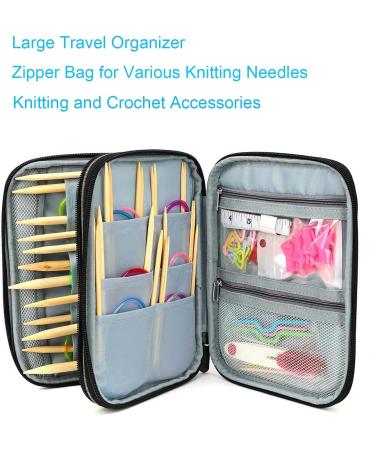Knitting Needles Case - Zipper Storage Organizer Bag for Various Needles & Accessories - Buy Online on SooperMarket.com