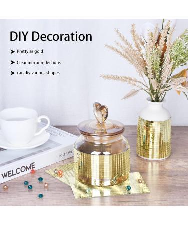 3600 Self-Adhesive Mirrors Mosaic Tiles Sticker for Crafts - Gold Square Glass Tiles Decoration - Buy Online on SooperMarket.com